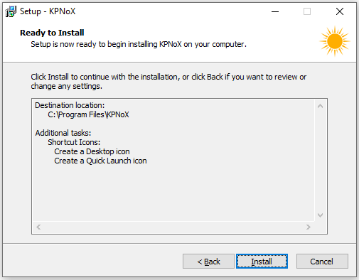 KPNoX Setup - Ready to Install